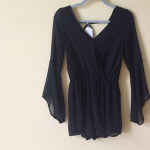 Chiffon Bell Sleeve Romper