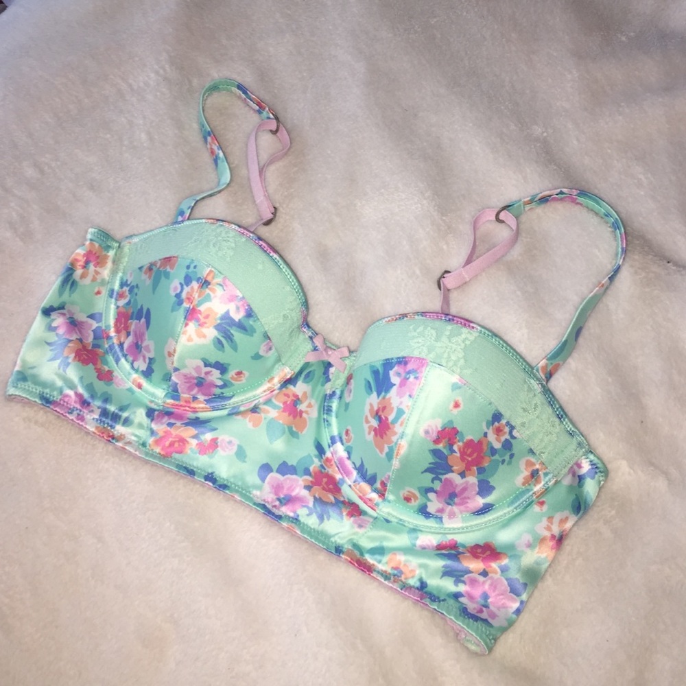 🌸Gilly Hicks Mint-Floral Bra/Bustier🌸