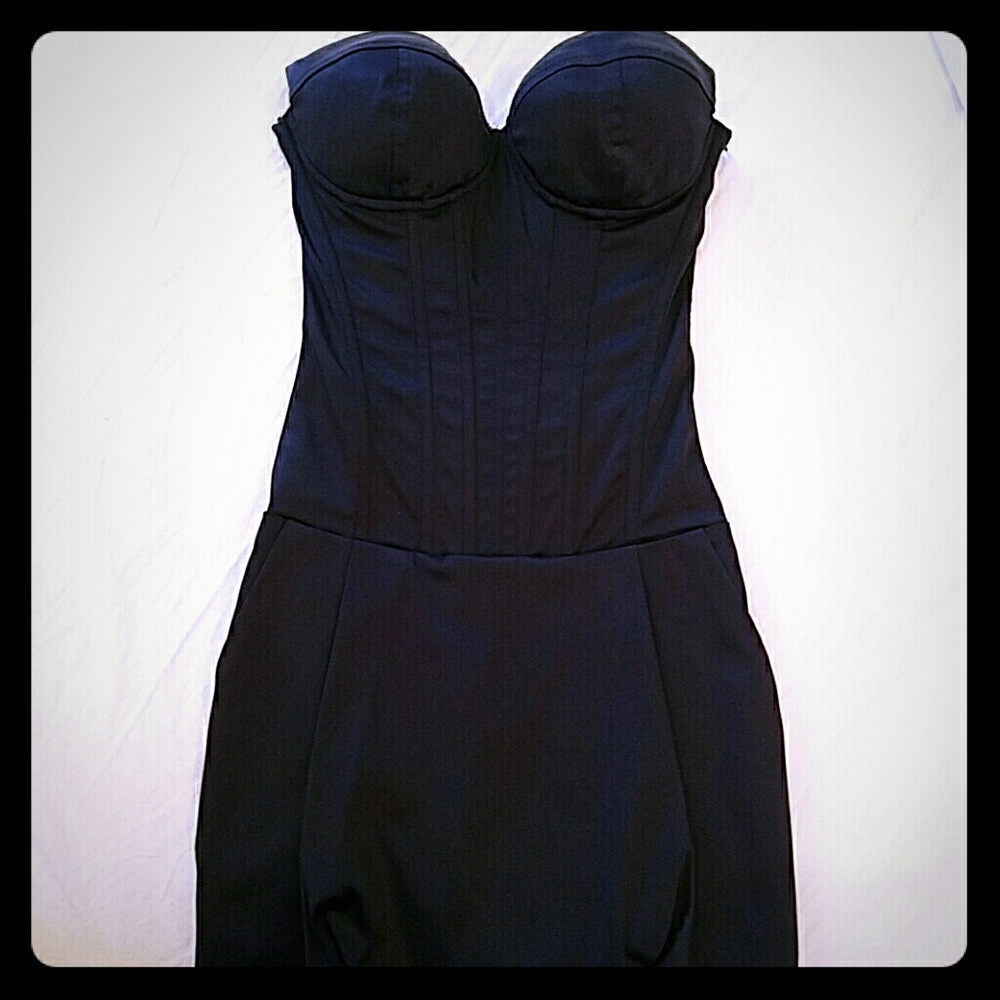 Sexy cocktail dark blue mini dress