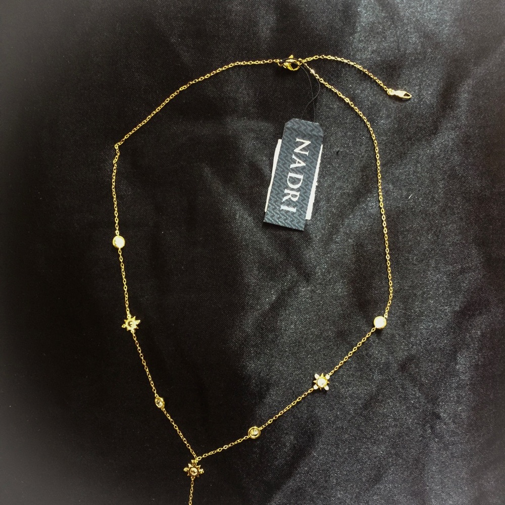 Nadri gold dangle necklace