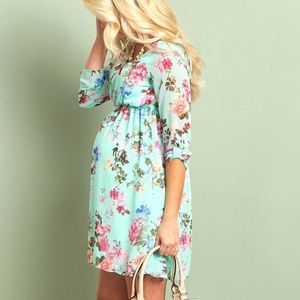 medium mint floral dress