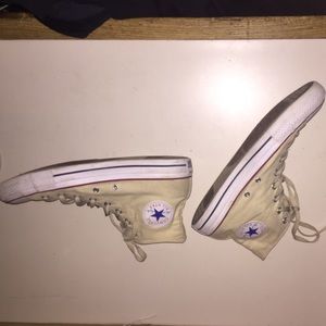 Cream converse high tops size 11