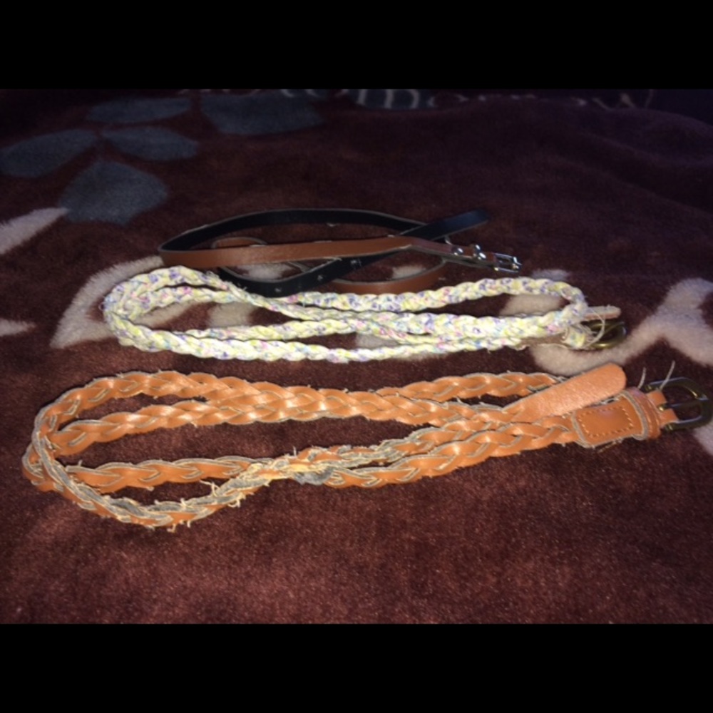 Old, thin high waist belts