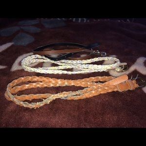 Old, thin high waist belts