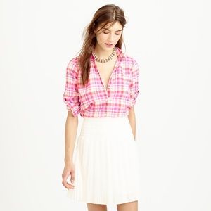 J.Crew Boy Shirt in Pink Crinkle Plaid (0)
