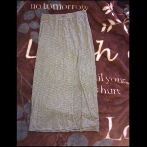 Pin striped maxi skirt with slit