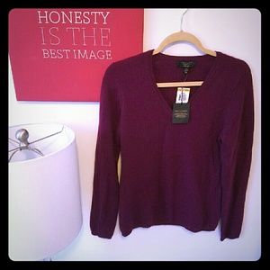 100% CASHMERE wine color charter club luxury