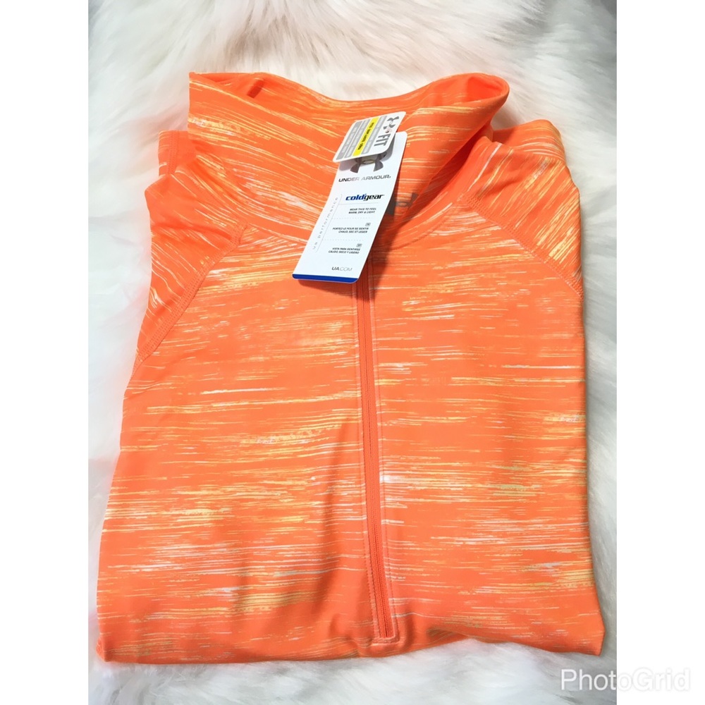 Sold Under Armour Sz XL Orange 1/2 Zip Top - Picture 5 of 6