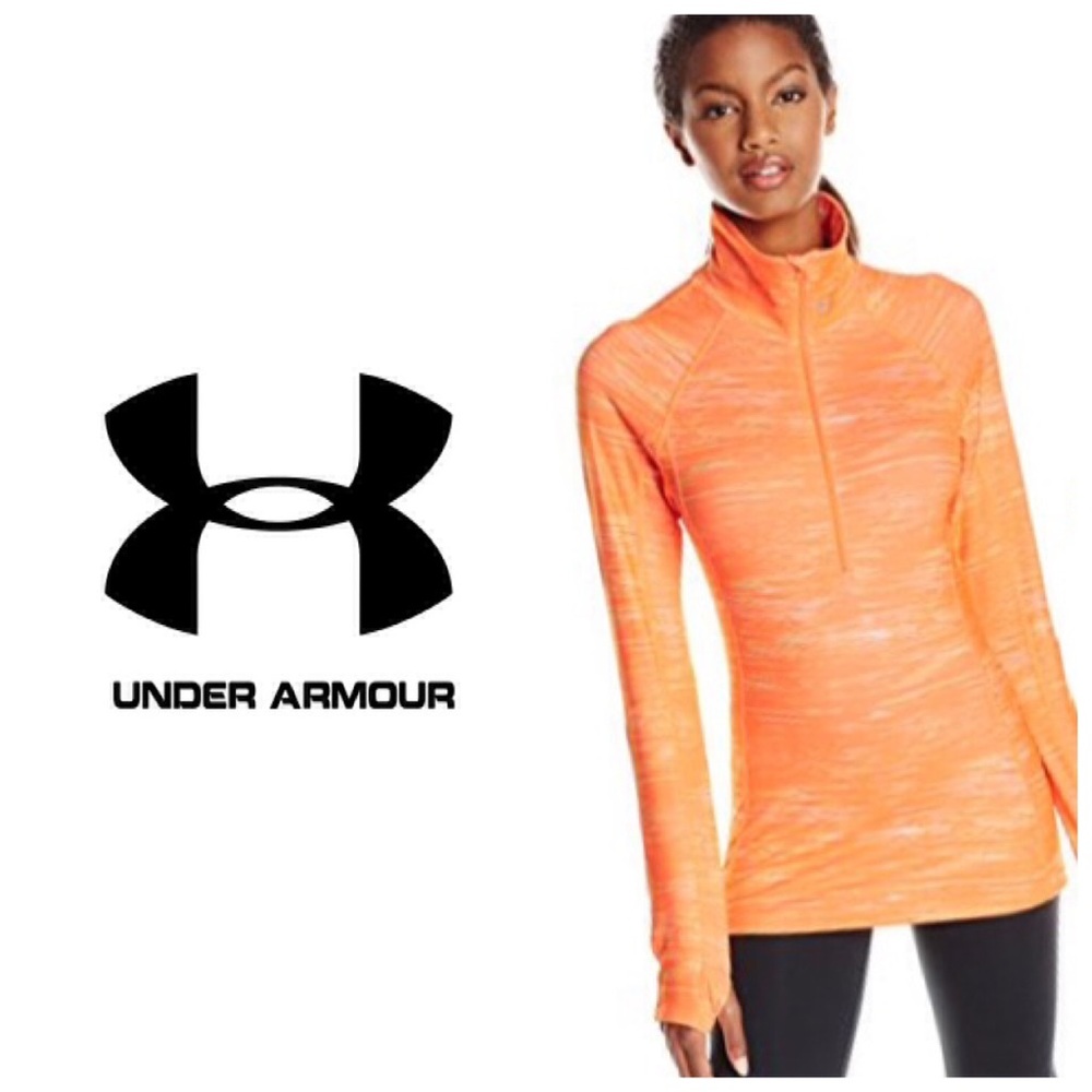 Sold Under Armour Sz XL Orange 1/2 Zip Top - Picture 1 of 6