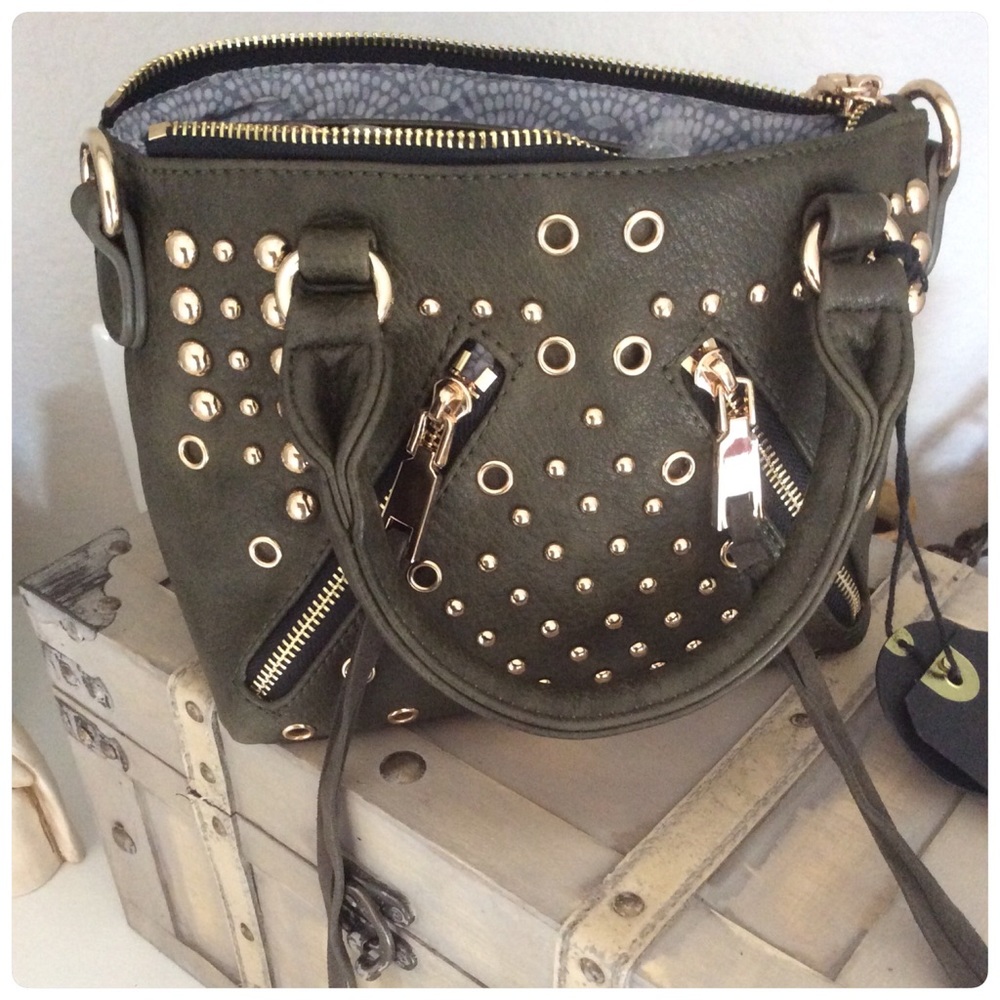 Olive Gold Stud Mini Bag - Picture 3 of 4