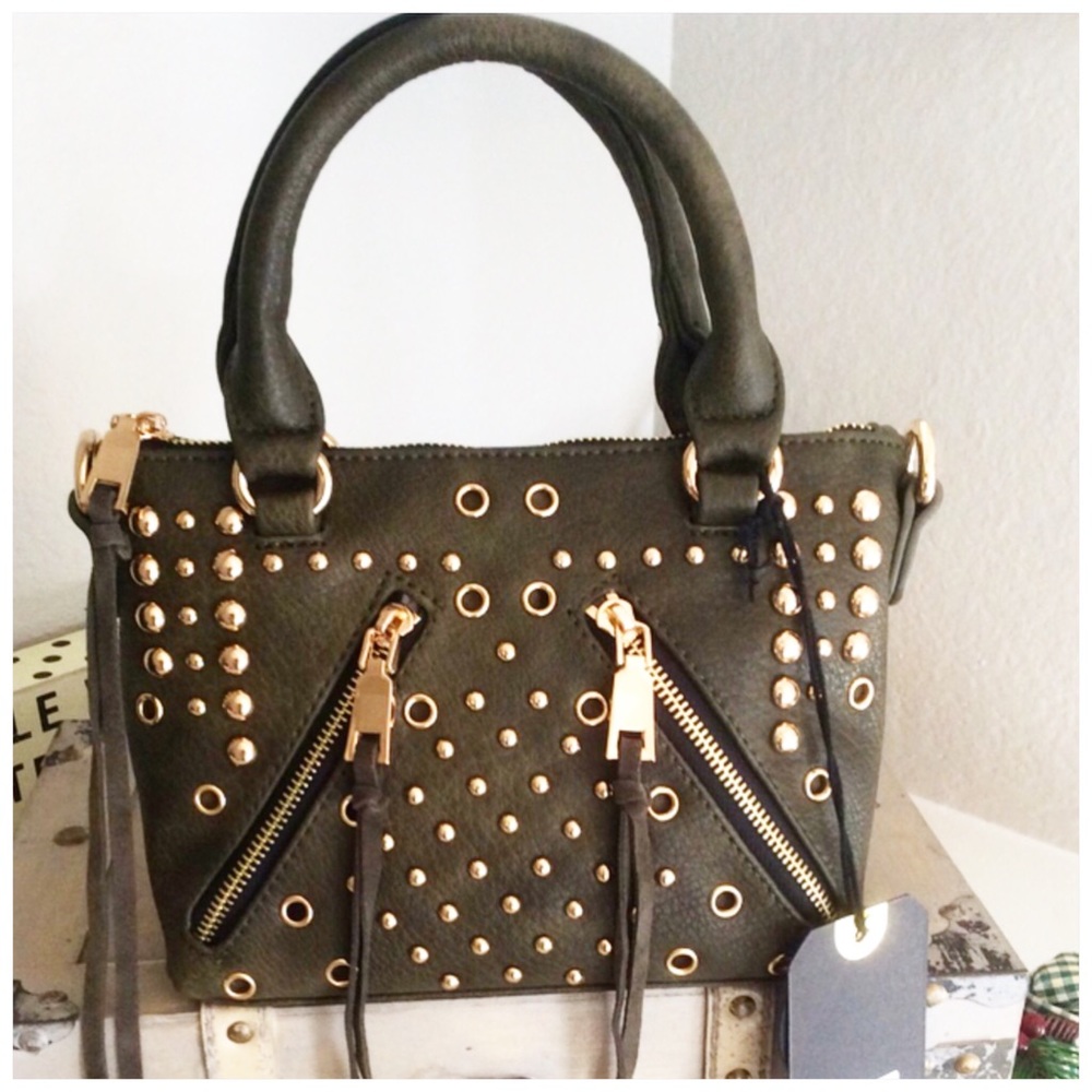 Olive Gold Stud Mini Bag - Picture 2 of 4