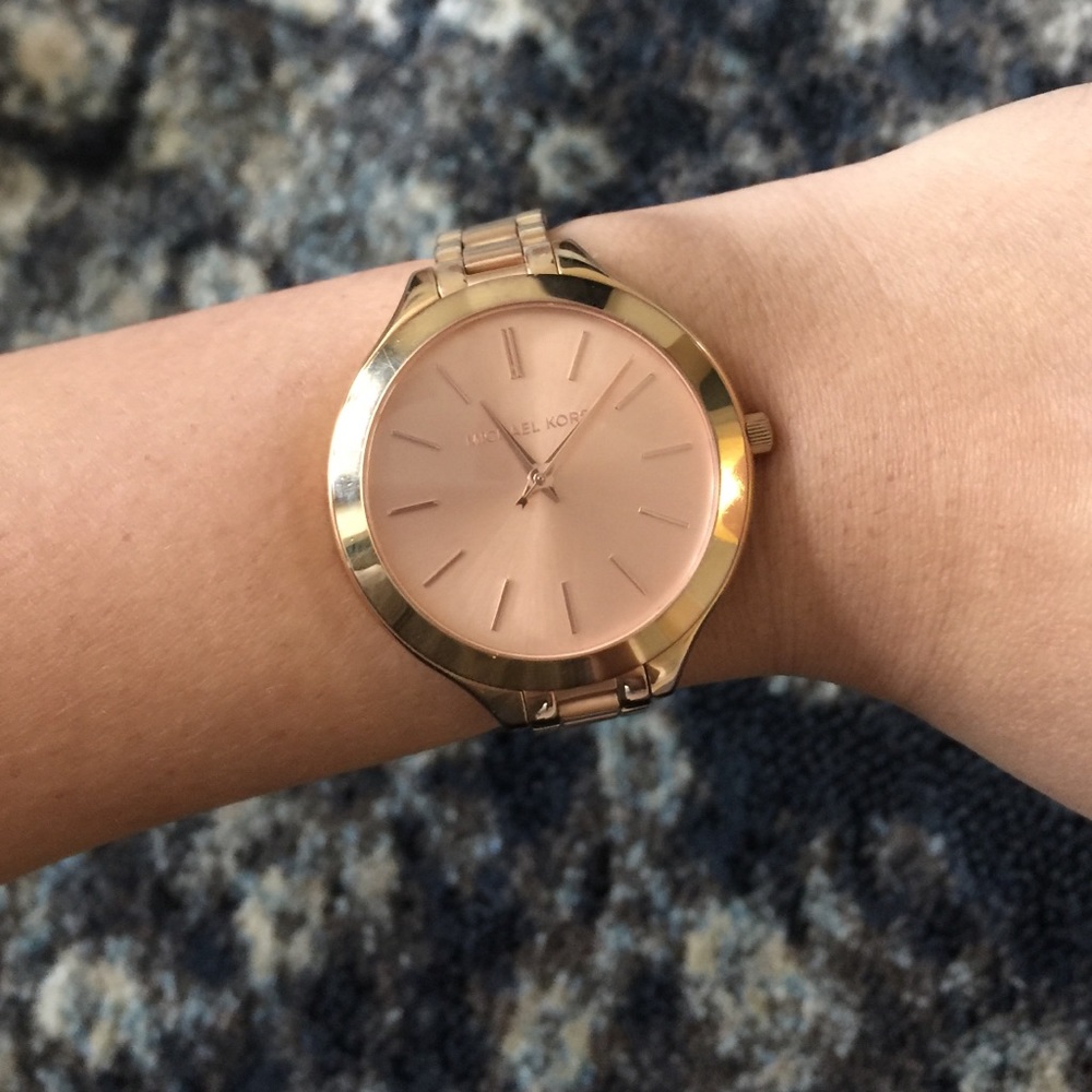 Michael Kors Slim Runway watch- rose gold color
