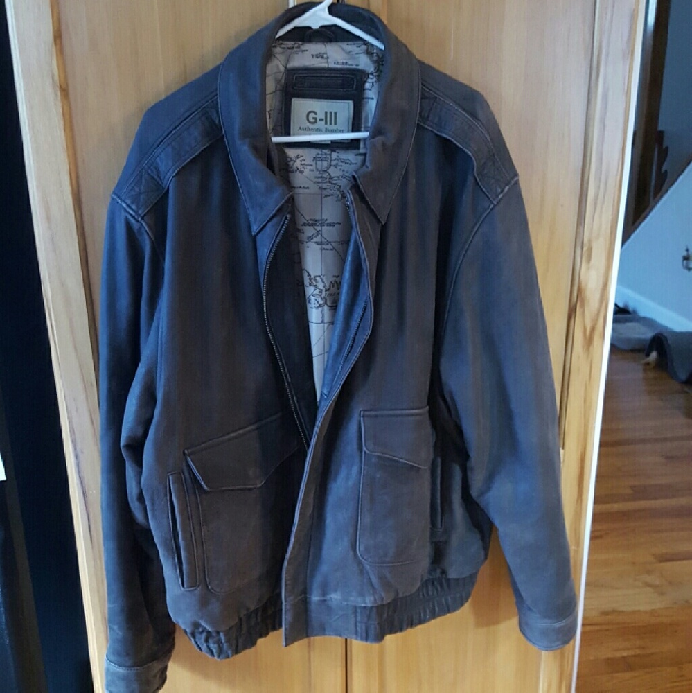 G111 bomber leather jacket men's