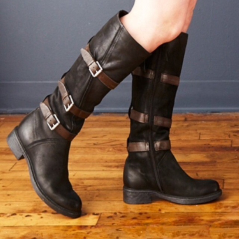 Miz Mooz Black Charmaine Leather Riding Boots