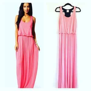 Pink/ Coral long maxi dress