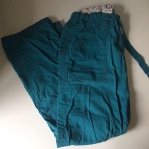 Turquoise Koi Small Scrub Pants