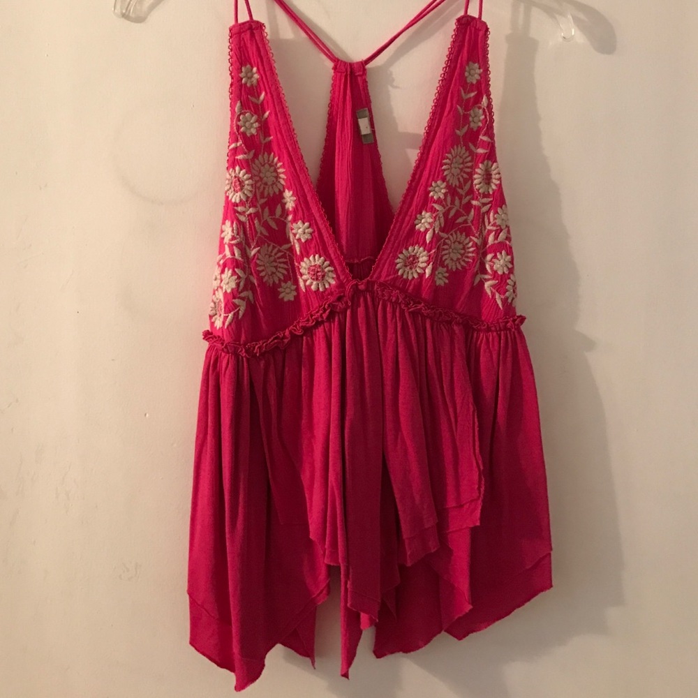 Floral razorback tank top