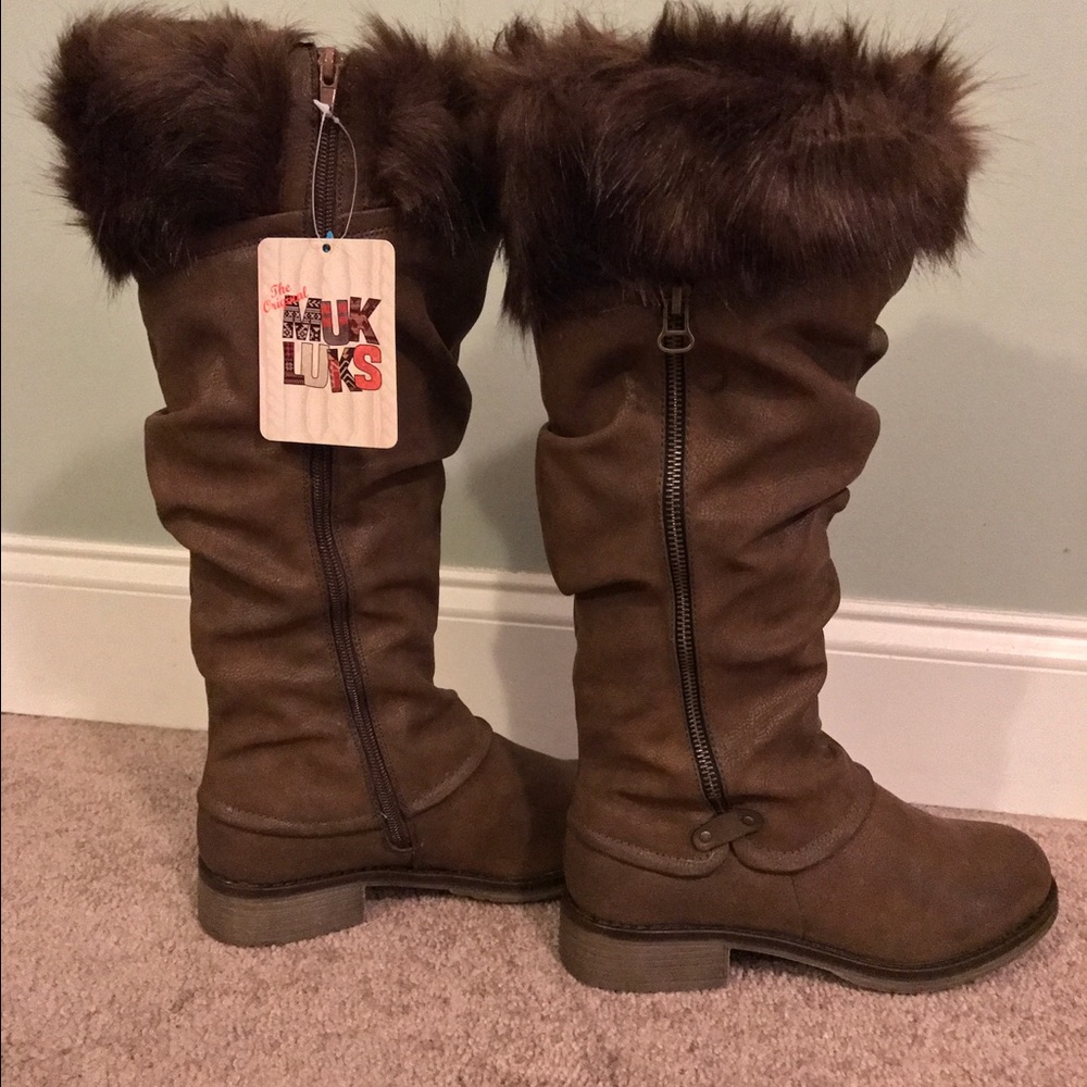 Muk Luks Brown Fur Bianca Boots