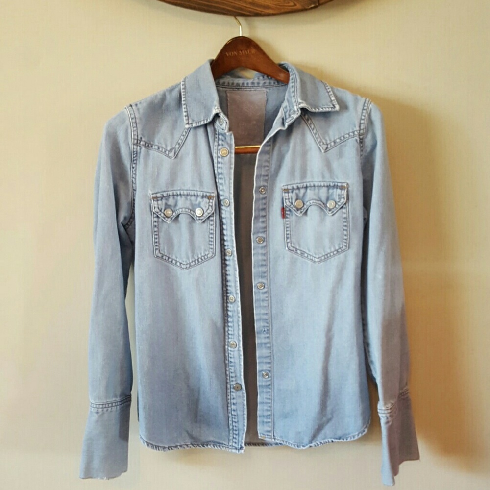 Denim button down