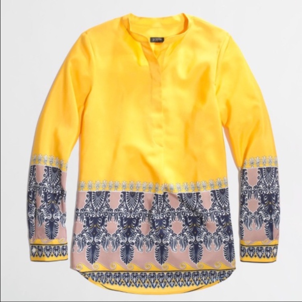 J. Crew Printed Draped Popover Golden