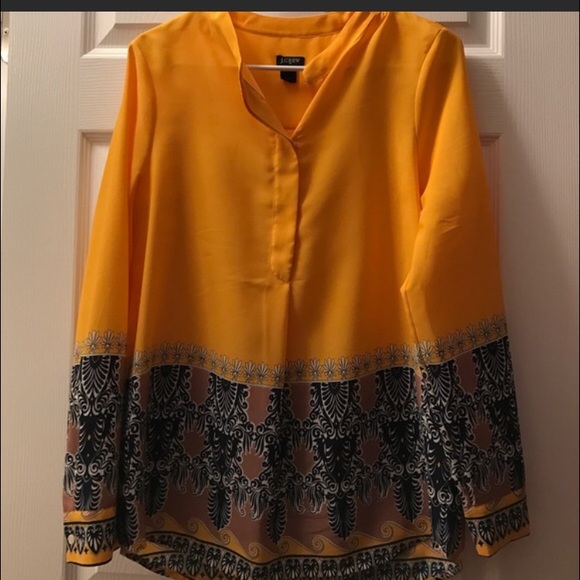 J. Crew Printed Draped Popover Golden - Picture 2 of 3