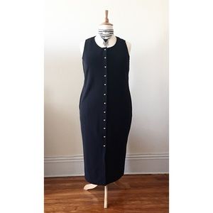 Sleeveless Black Button Down Dress