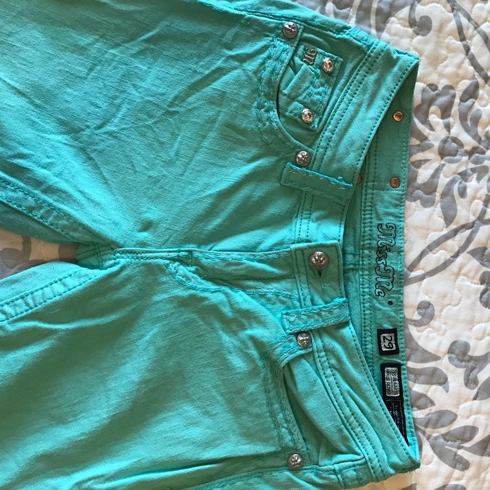❌SOLD❌Miss Me Aqua Ankle Skinny Jeans - Picture 2 of 4