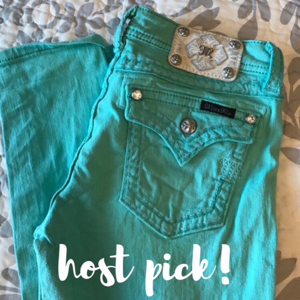 ❌SOLD❌Miss Me Aqua Ankle Skinny Jeans - Picture 1 of 4