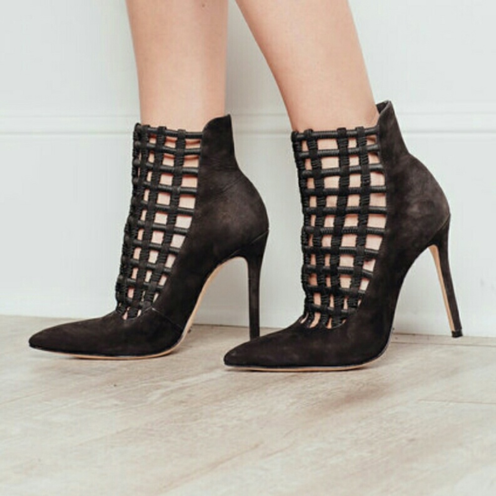 Schutz Zema Laser cut suede booties