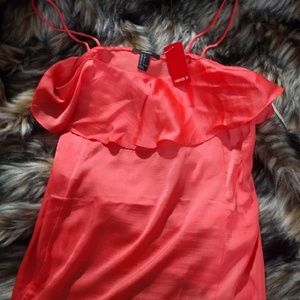 Coral spaghetti strap top, NWT