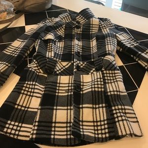 Black and white pea coat