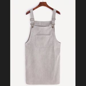 Grey Corduroy Overall Dress  (NEVER WORN)