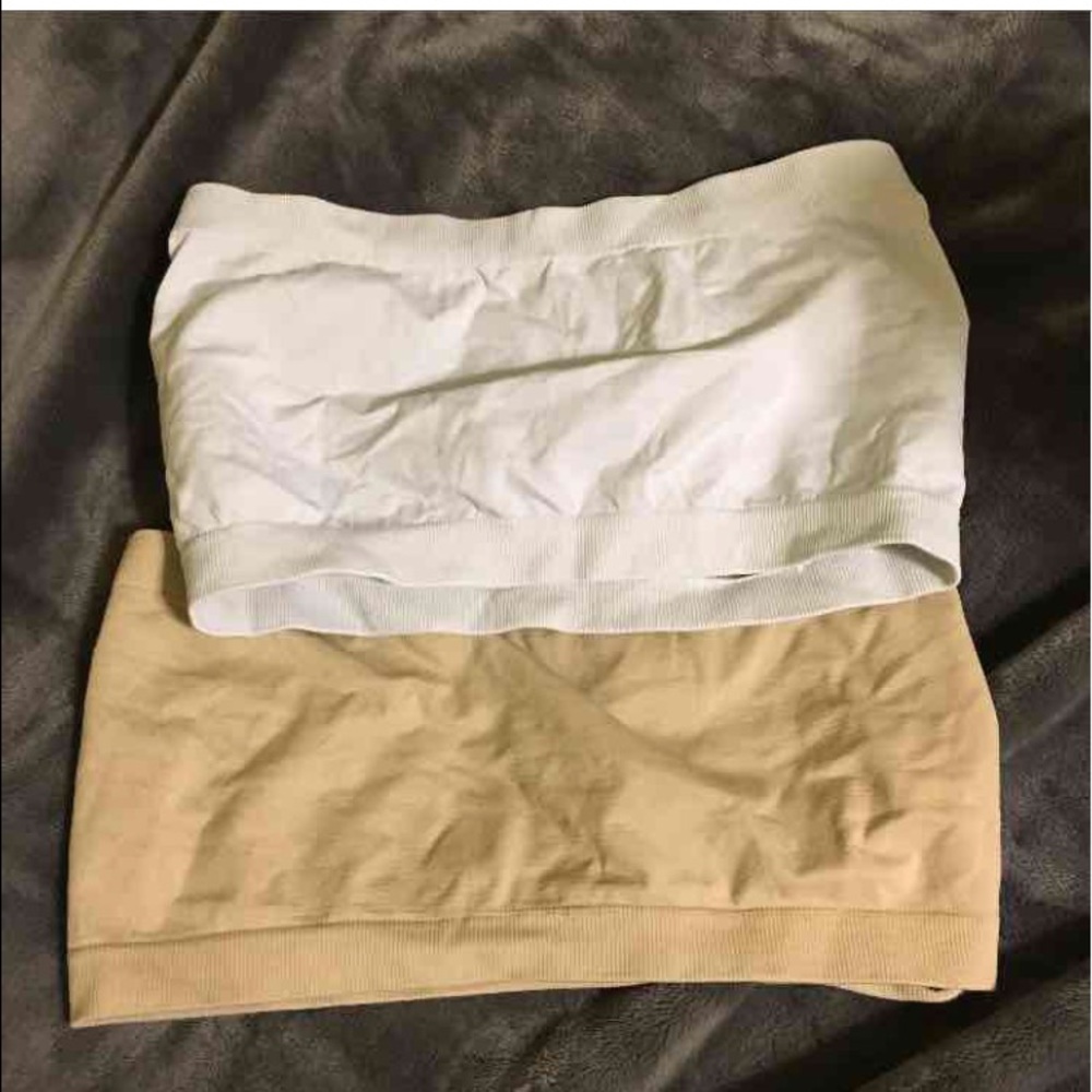 White and tan bra bandeous