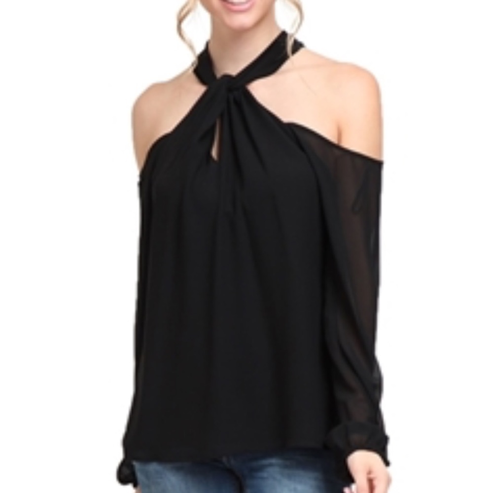 TWIST COLD SHOULDER TOP