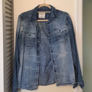 Denim button-up shirt
