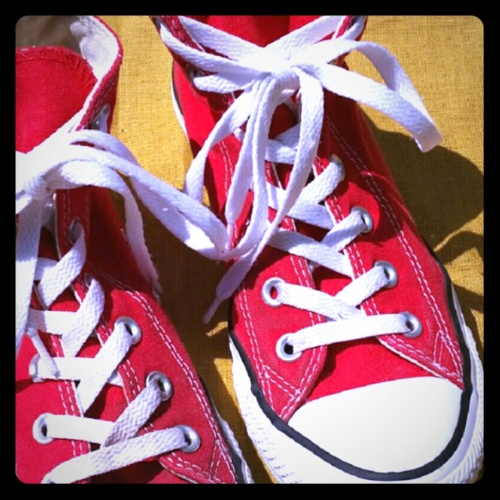 Red high top converse