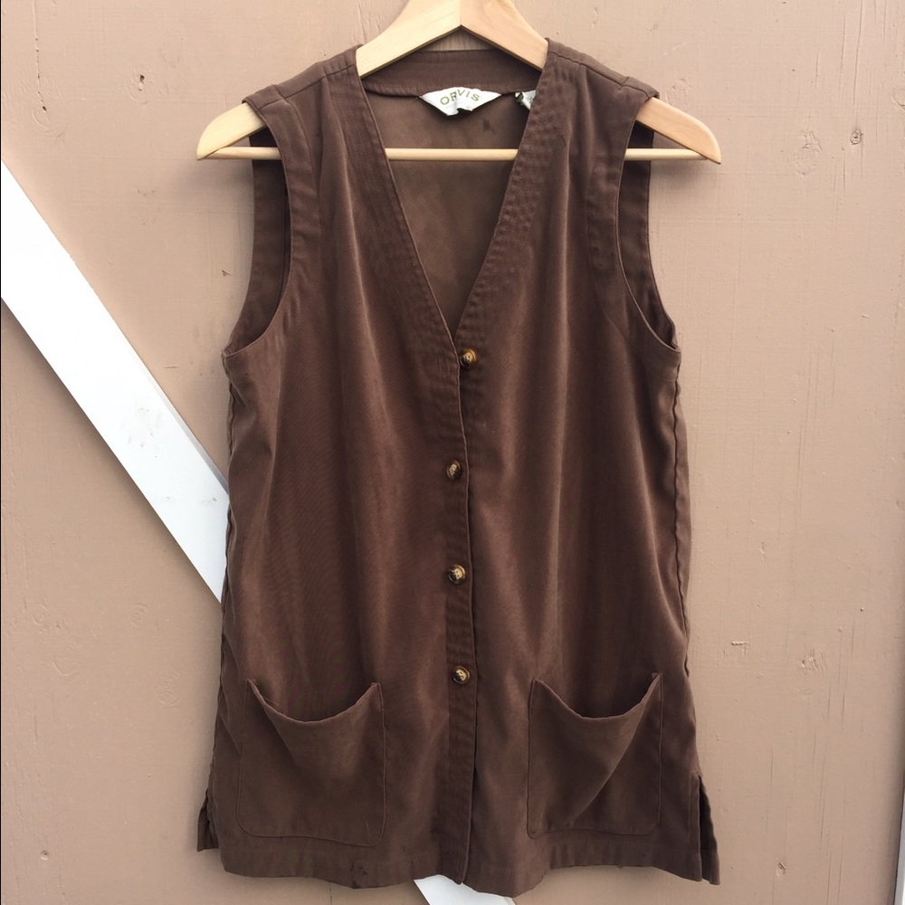 Orvis brown cardigan