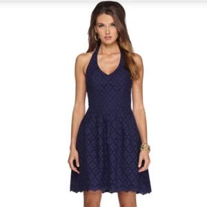 Lilly Pulitzer Ross Halter dress in navy eyelet