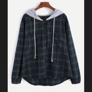 Plaid Sweatshirt with Hood (NEVER WORN)