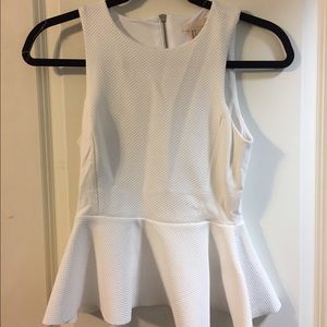 h&m white peplum top