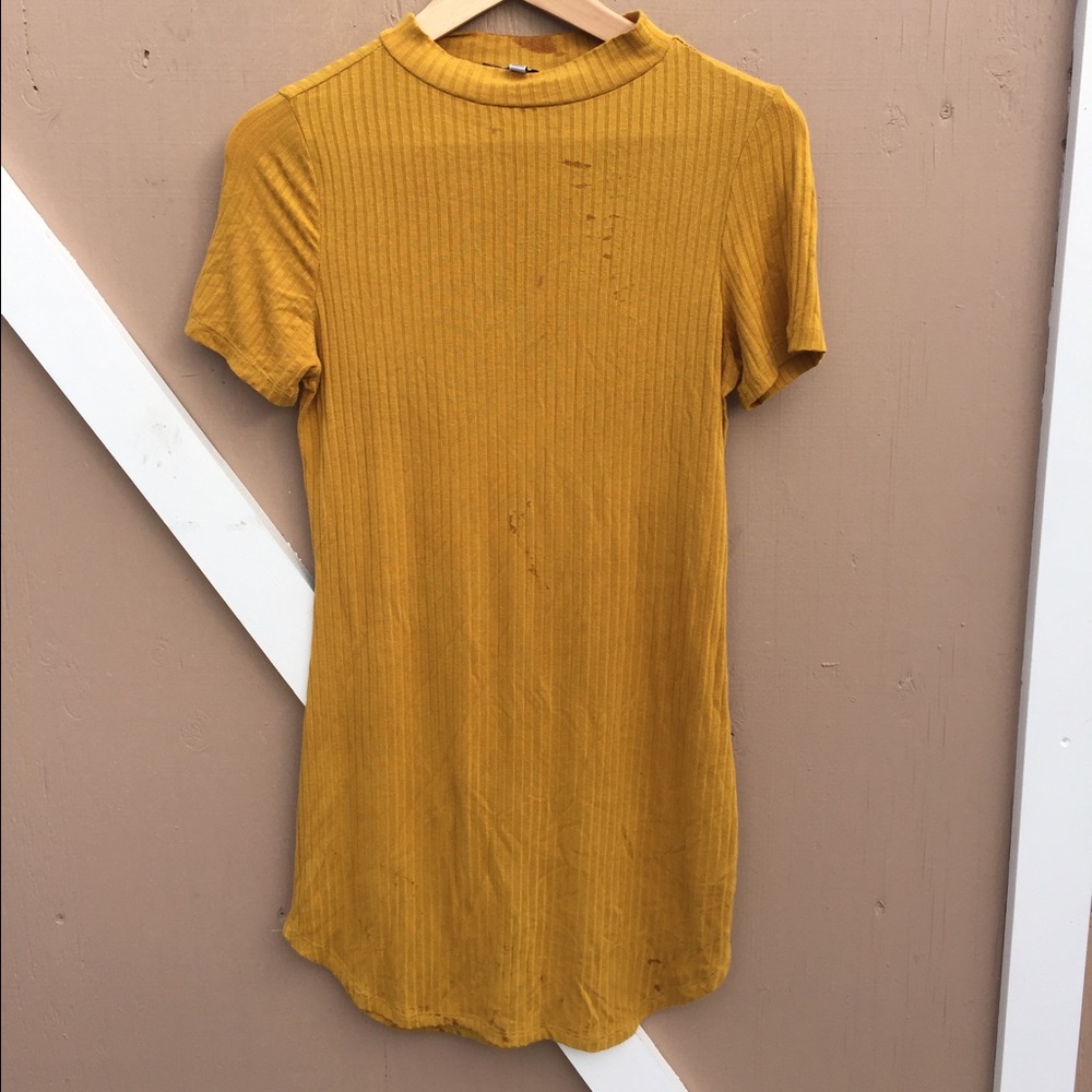 Yellow mockneck dress