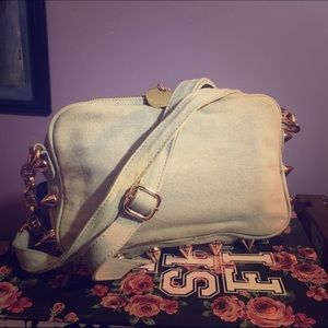 Deux Lux Studded Denim Crossbody Bag