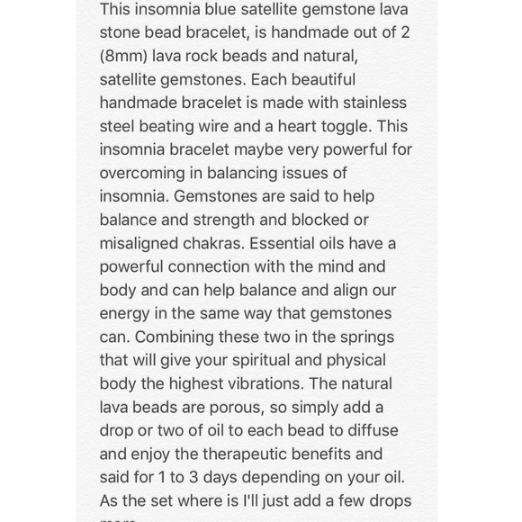 Handmade Insomnia essential oil diffuser bracelet - Picture 2 of 2