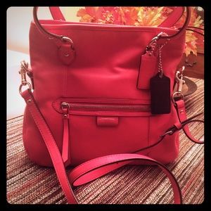 Coach Purse Sv/vermillion F 23901