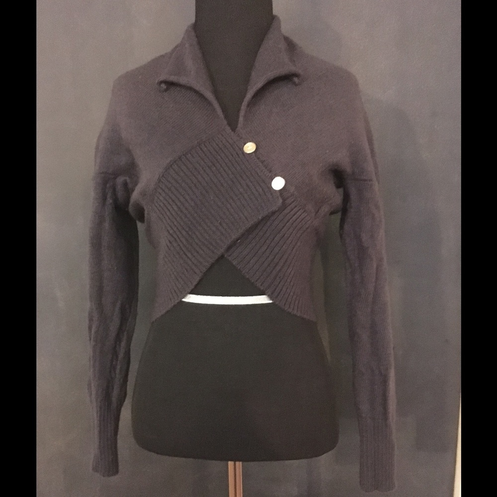 Ichabod Grey Wool Cropped Sweater Size M