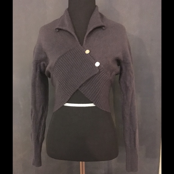 Ichabod Grey Wool Cropped Sweater Size M - Picture 1 of 3