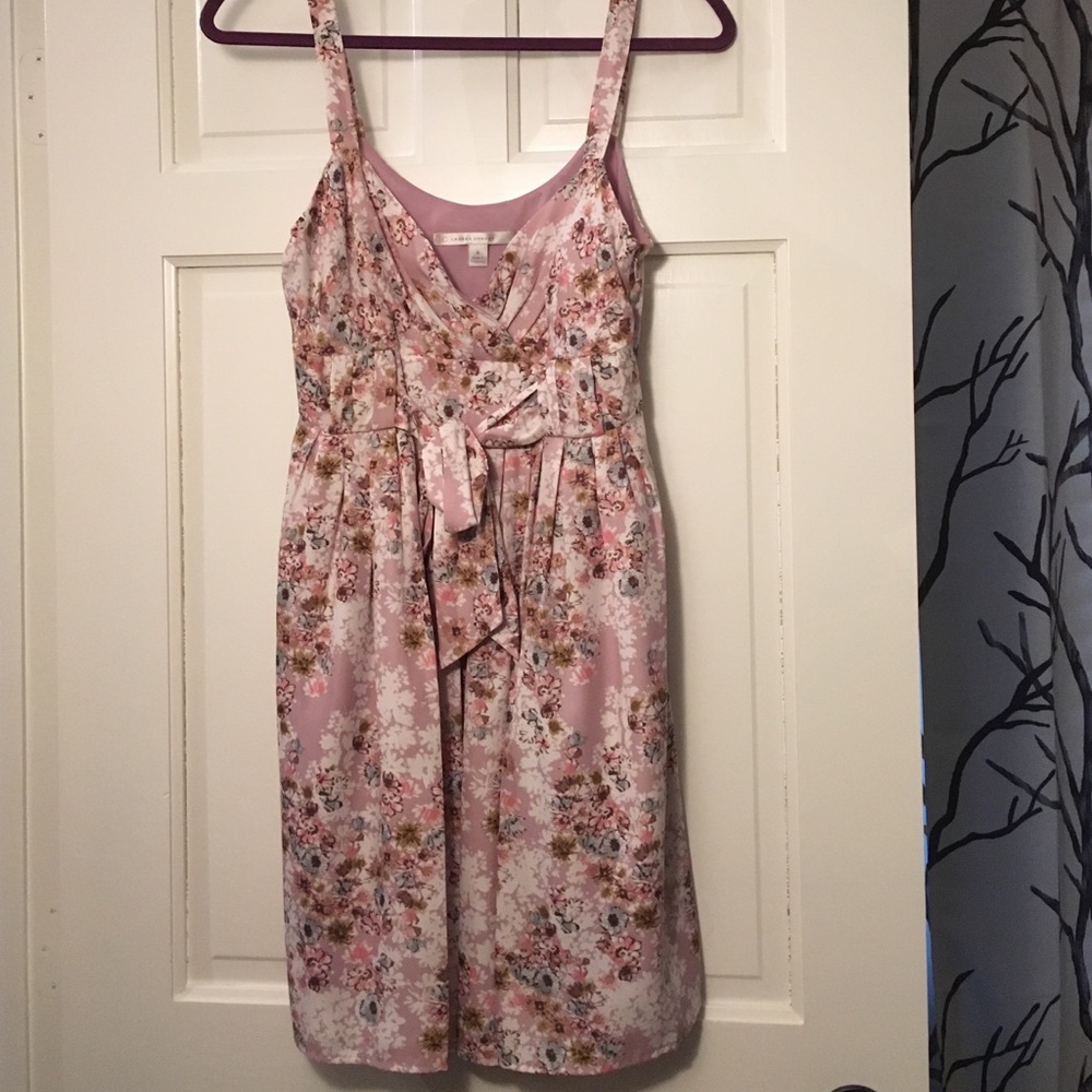 Lauren Conrad light purple floral satin dress sz 8