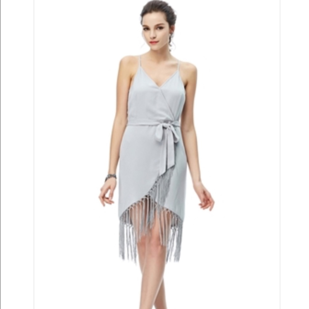 FRINGE WRAP DRESS