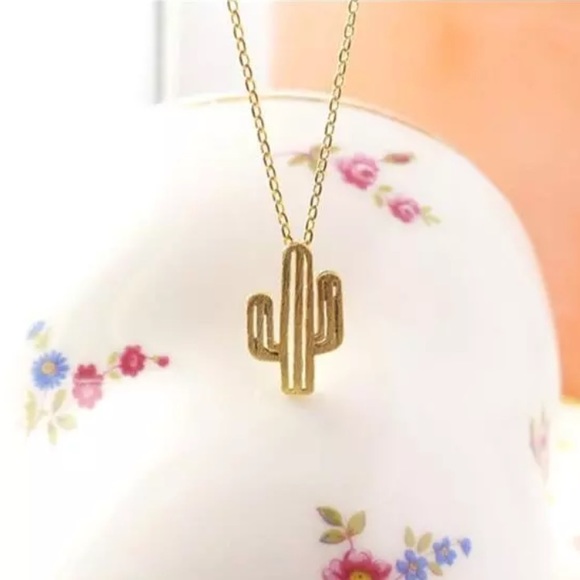Silver/Gold Dainty Cactus Necklace - Picture 3 of 4