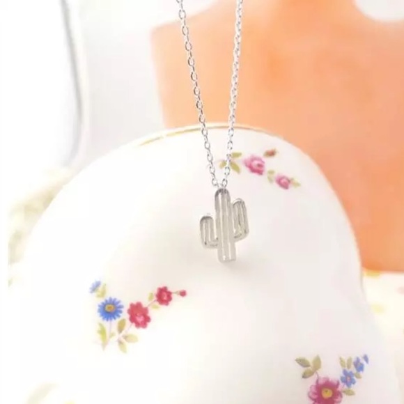Silver/Gold Dainty Cactus Necklace - Picture 2 of 4